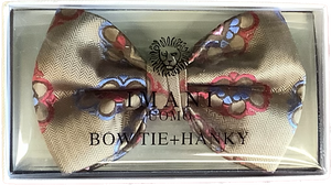 IMANI UOMO BOW TIE PATTERN PRE-TIED WITH HANKY(MICROFIBER)